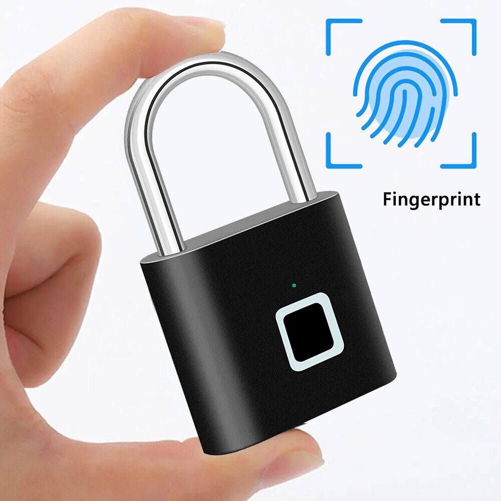 Smart Fingerprint Padlock USB Rechargeable Lock for Door Bag Suitcase Security