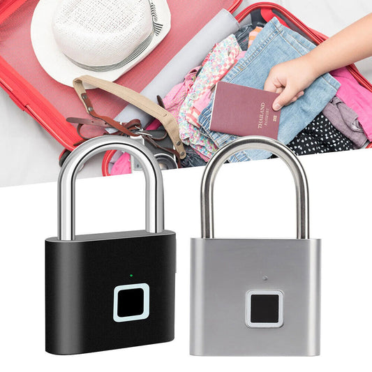 Smart Fingerprint Padlock USB Rechargeable Lock for Door Bag Suitcase Security