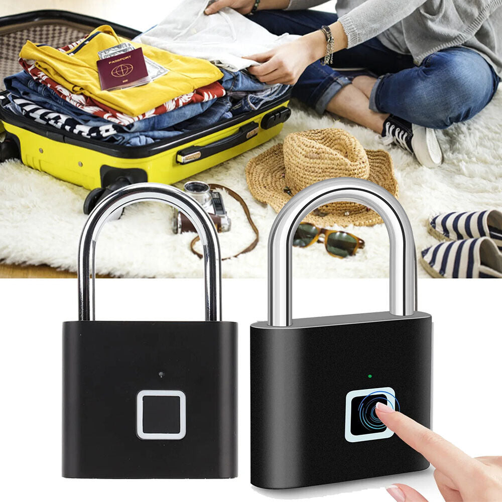 Smart Fingerprint Padlock USB Rechargeable Lock for Door Bag Suitcase Security